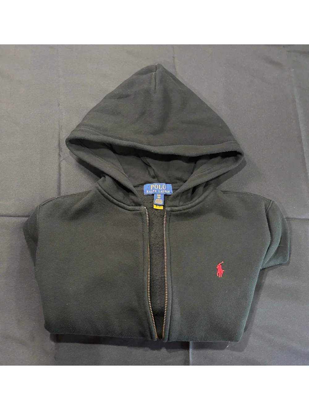 Boys black Ralph Lauren Polo full zip sweatshirt size 8